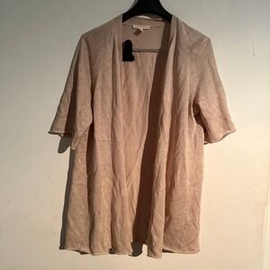Eileen Fisher Small Petite‎ 100% Organic Linen Minimalist Cardigan Lagenlook